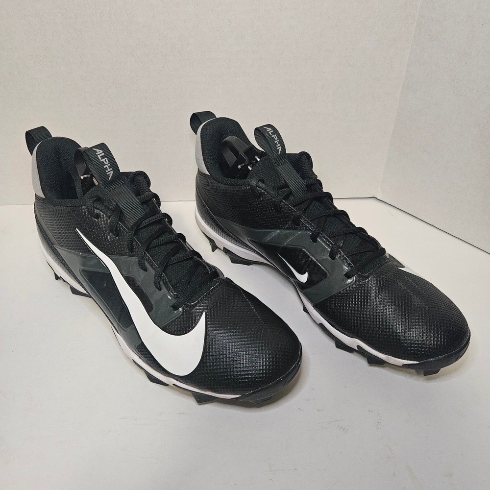 Nike Alpha Menace 4 Shark Football Cleats Mens 11 Black White FQ3875-001 Sports - Picture 11 of 11